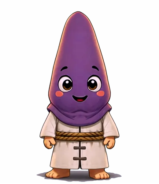 Capuki, un nazarenito con capirote morado