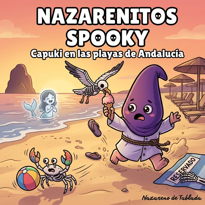 Portada del libro Nazarenitos Spooky, Capuki en las playas de Andalucía